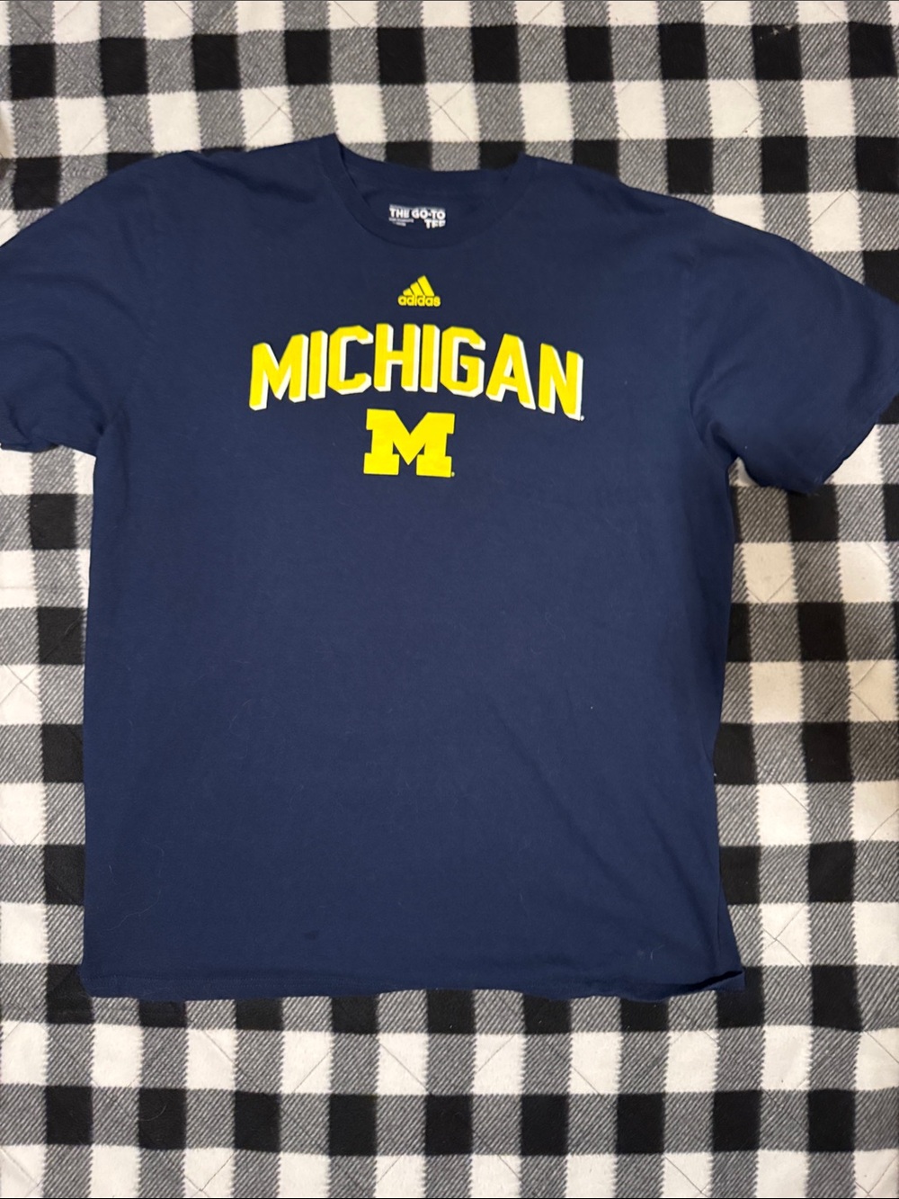 adidas Navy T-Shirt with Yellow Michigan Logo